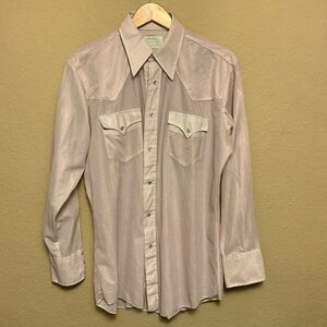 Vintage Bronco Westerns Men’s Pearl Snap Long Sleeved Shirt Size L Red Plaid